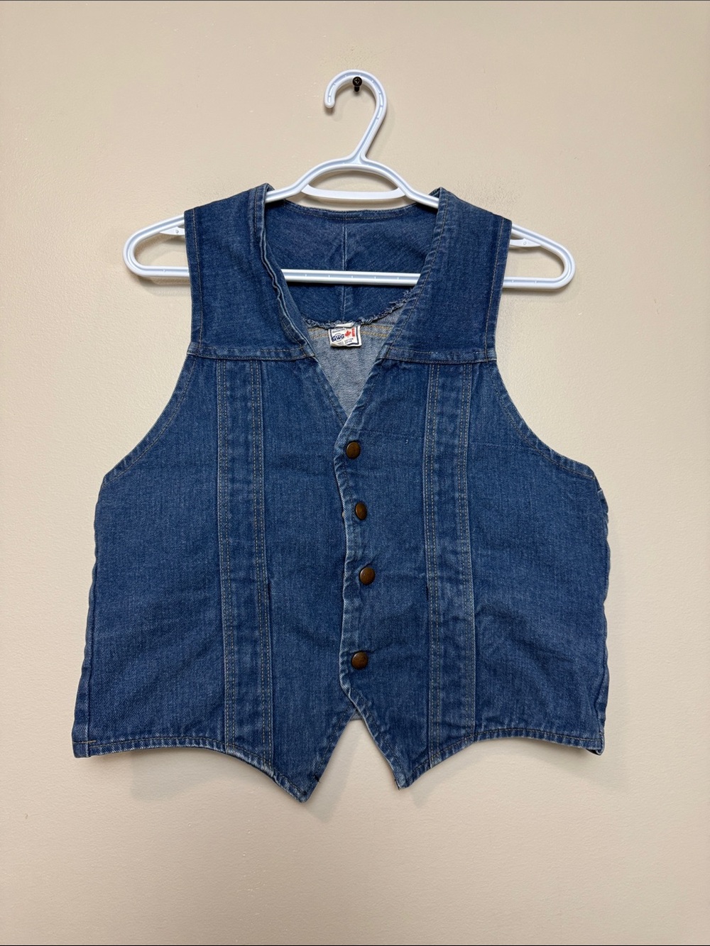 Vintage Gwg Handmade Denim Button-Front Vest - Blue size S to M